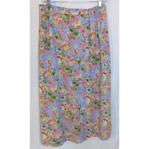 Vintage SAG HARBOR Petite Floral Long Skirt Size M Blue Cottage Grandmacore